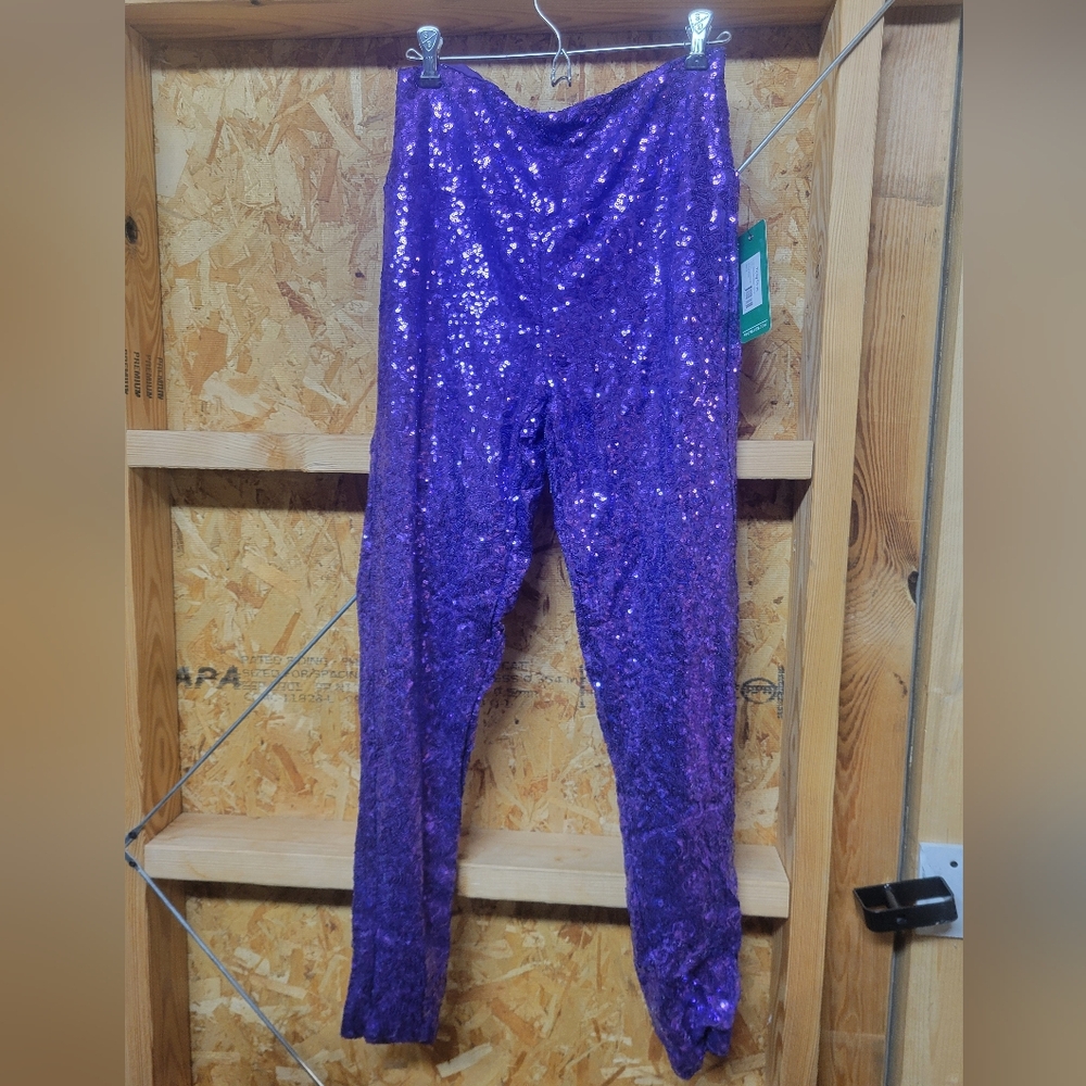 TIPSY ELVES NWT‎ Purple Sequin Leggings Size Multiple